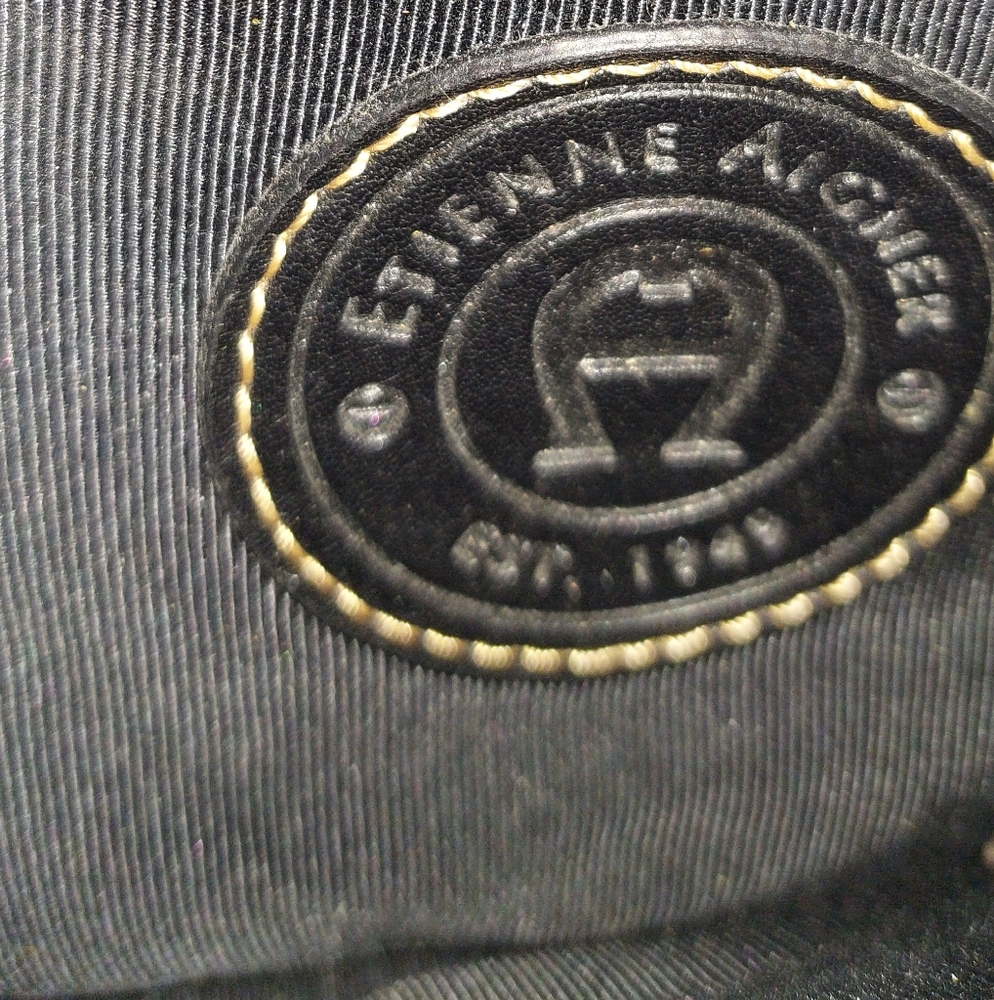 Vintage Aigner Woven Straw Tan and Black Women's Handbag Smoke free Home - Picture 4 of 9